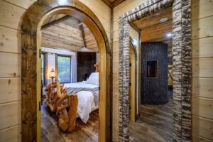 Okie Dokey Cabins & Castles :Treetopia Treehouse, The Pinhouse Lodge, Slideaway Hideaway Cabin
